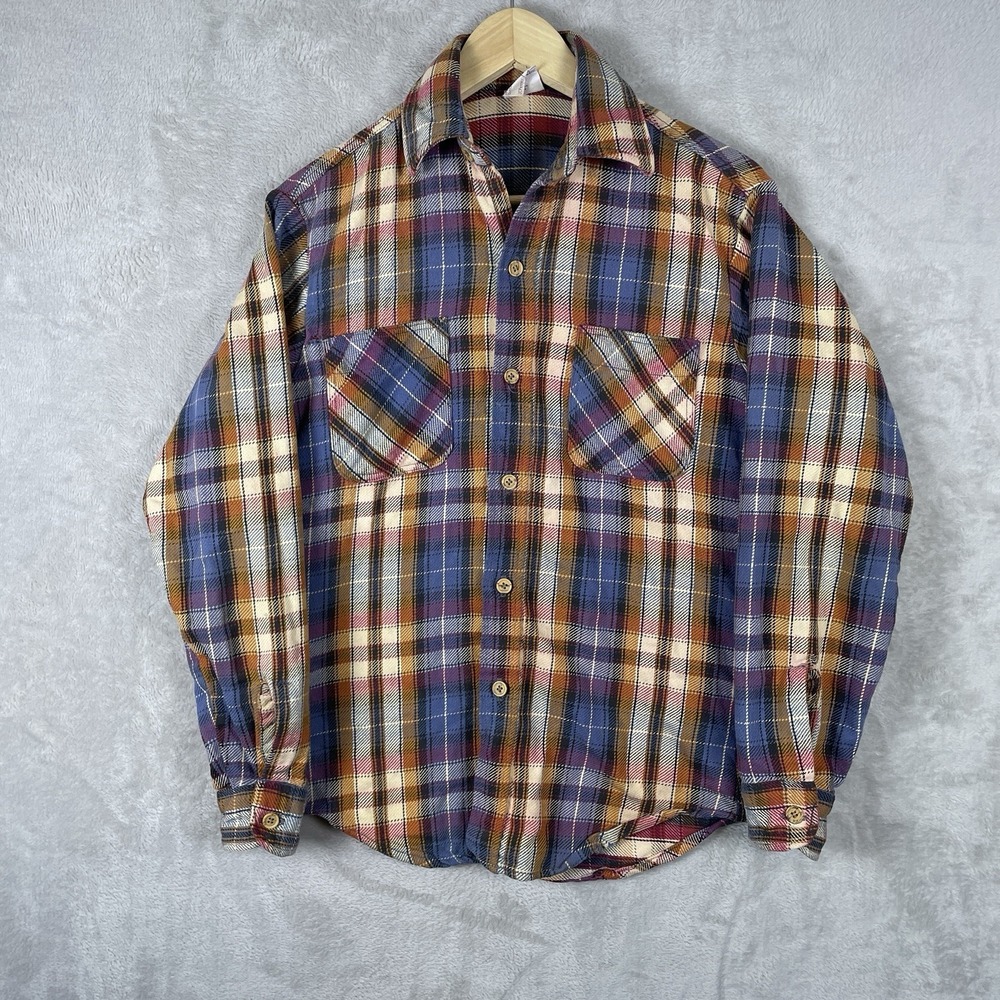 Vtg 70s Big Mac Flannel Shirt Mens Small (fits XS) JCPenney Woven Cotton USA